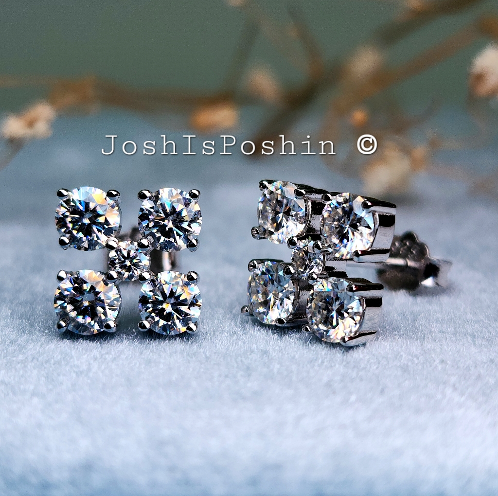 2.5ctw Square Moissanite Stud Earrings In Sterling Silver